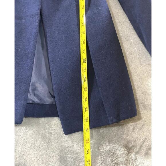 Forever 21 Blue Single Breasted Peacoat S Button Detail Wide Collar - Picture 7 of 10